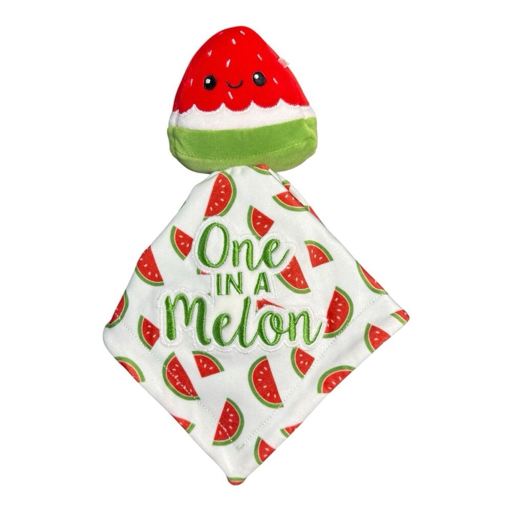 Meijer Watermelon Baby Lovey 'One in a Melon' Security Red Green 13 x 13 Inches